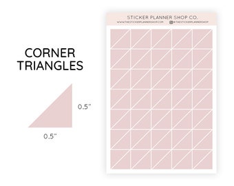 Corner Triangle Planner Stickers - Functional Planner Stickers - Minimal Planner Stickers - Bullet Journal Stickers
