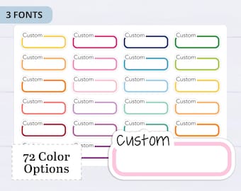 Custom Label Planner Stickers - custom sticker sheet - 24 Stickers - I will print stickers of any word that you choose - #CT06