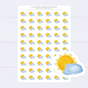 Sunny Cloudy Weather Sticker - 60 Stickers