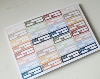 Class Schedule Planner Sticker - 32 Stickers