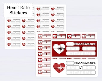 Stickers bloeddrukplanner - hartslagstickers - 28 stickers per vel