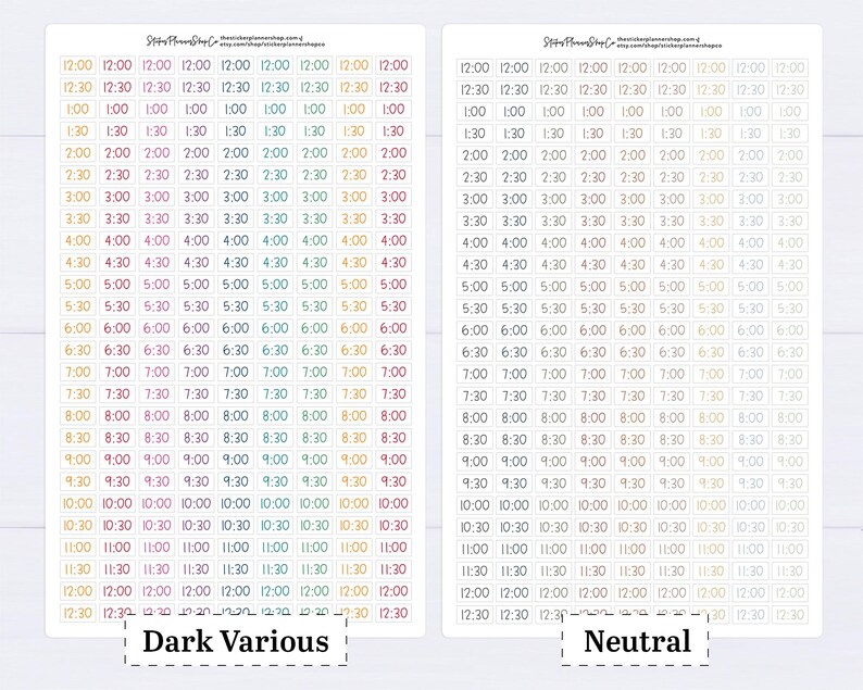 Time Stickers, Timestamp Stickers - 234 Stickers - Etsy