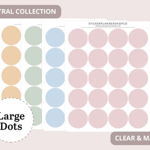 Large Dot Stickers - Functional Planner Stickers - Minimal Planner Stickers - Bullet Journal Stickers