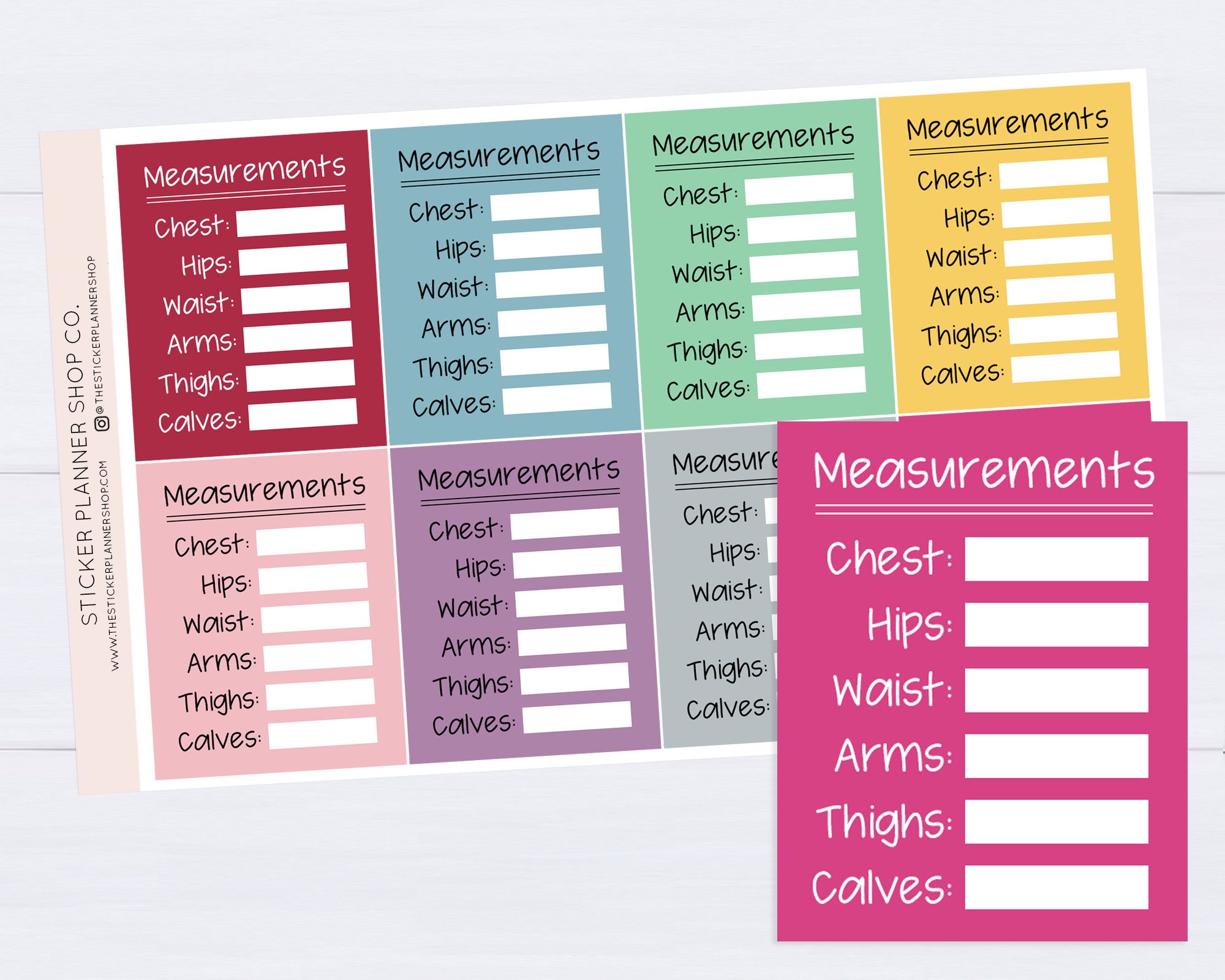 Measurement Stackable Sidebar Tracker Stickers 8 Stickers - Etsy