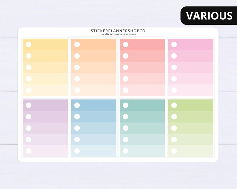 Ombre Full Box Planner Stickers - 8 Stickers - Erin Condren Planner ...
