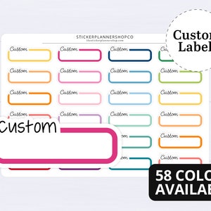 Custom Label Planner Stickers - custom sticker sheet - 24 Stickers - I will print stickers of any word that you choose - 1 word per sheet