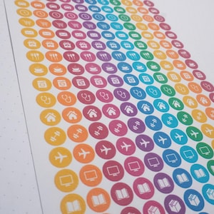 Stickers fonctionnels à pois quotidiens - 1 couleur au choix - 198 stickers