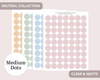 Medium Dot Stickers - Functional Planner Stickers - Minimal Planner Stickers - Bullet Journal Stickers