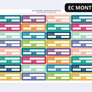 Plannerstickers werkschemalabel: 32 stickers afbeelding 5