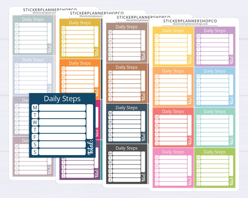 Daily Steps Tracking Stickers - 1 Sheet - 8 Stickers - Etsy
