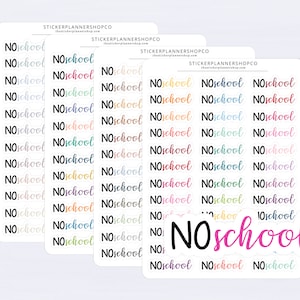 No School Text Planner Stickers - 36 Stickers