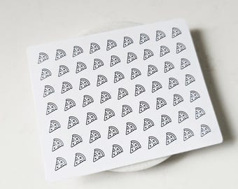 Pegatina de rebanada de pizza: pegatinas con iconos pequeños, pegatinas con iconos para planificador, pegatinas minimalistas y funcionales para planificador, pegatinas con iconos pequeños, 63 pegatinas