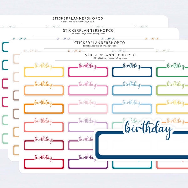 Birthday Label Stickers - 24 Stickers