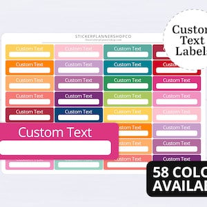 Custom Text label Planner Sticker - 32 Stickers