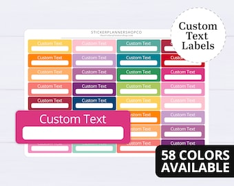 Custom Text label Planner Sticker - 32 Stickers