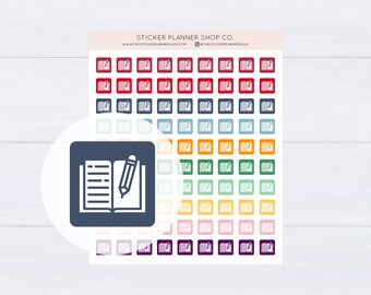 Book and Pen Icon Planner Stickers