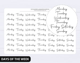 Days of the week Planner Stickers - 70 Stickers