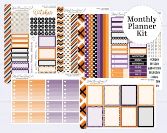 Halloween Sticker Planner Kit - 7x9 Erin Condren Planner and others, #M001