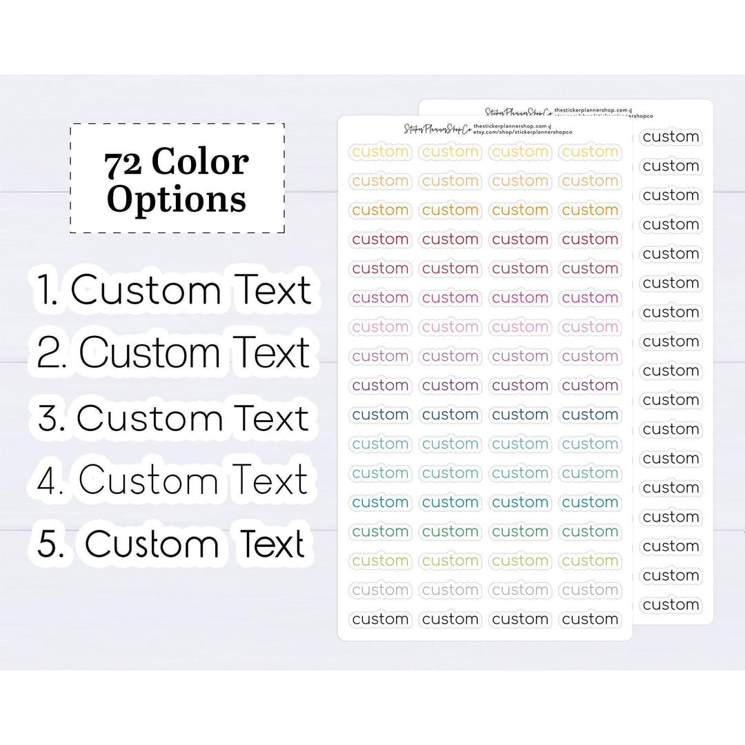 Custom Text Stickers - Custom Sticker Sheet - I Will Print Stickers of ...