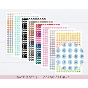 Number sticker, calendar stickers, date stickers for planner, journal sticker, 2026 date sticker, hobonichi date stickers, tiny date sticker