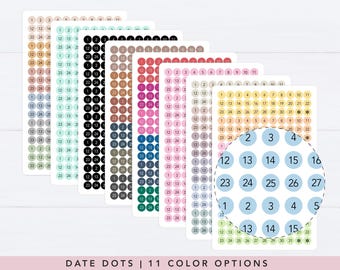 Number sticker, calendar stickers, date stickers for planner, journal sticker, 2026 date sticker, hobonichi date stickers, tiny date sticker