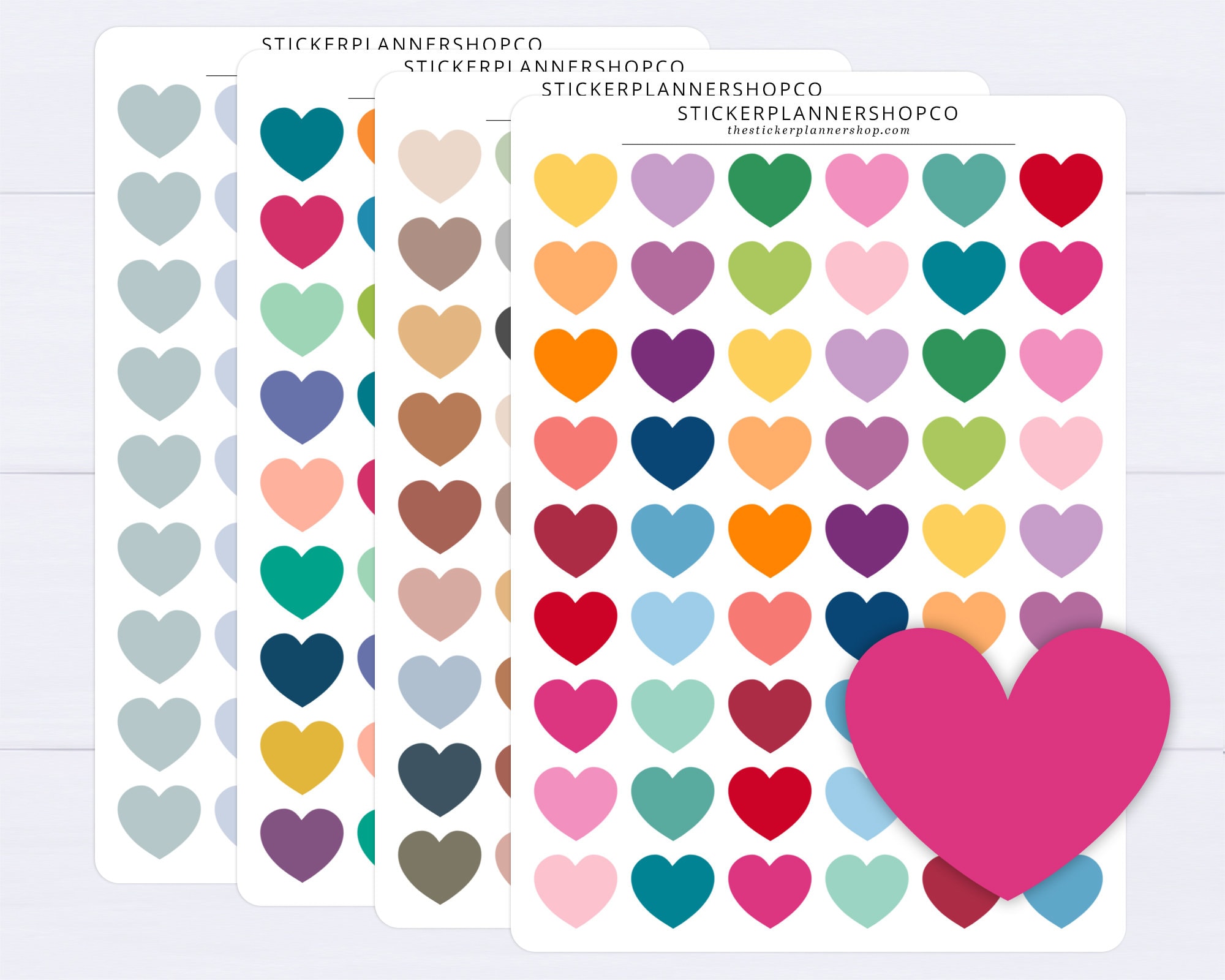 4mm Micro Heart Sticker Sheet | Small Heart Stickers | Tiny Hearts |  Planner | Calendar | Vinyl | School