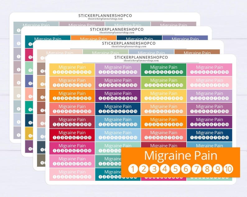 Migraine Tracker Stickers - 36 Stickers image 1