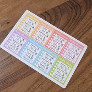 Weekly Cleaning Schedule Stickers - Cleaning Routine Sticker | House Cleaning List Sticker | Chore Chart Sticker | Cleaning Schedule Sticker image 6