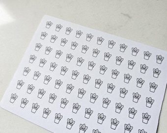 Plant - Mini Icon Stickers, Planner Icon Stickers, Minimal & Functional Planner Sticker, Small Icon Stickers, 77 Stickers