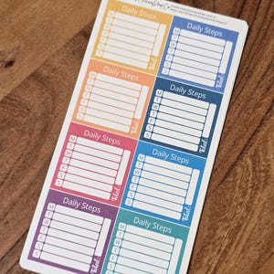 Daily Steps Tracking Stickers - 1 Sheet - 8 Stickers