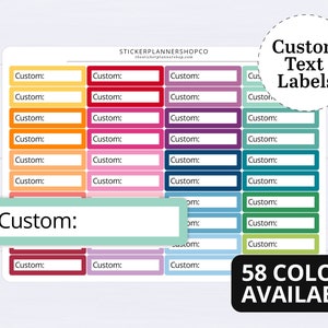 Custom Label Planner Stickers - 30 Stickers - I will print stickers with any word that you choose - 1 word per sheet