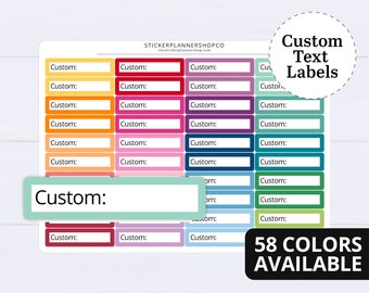 Custom Label Planner Stickers - 30 Stickers - I will print stickers with any word that you choose - 1 word per sheet