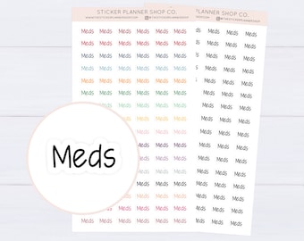 Meds Text Stickers - 96 Stickers