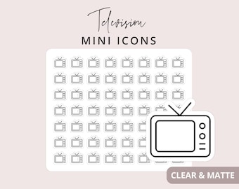 TV Mini Icon Stickers - Television Stickers - 56 Stickers