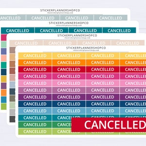 Geannuleerde plannerstickers - 48 stickers - Erin Condren plannerstickers