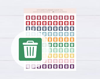 Trash Can Icon Planner Stickers
