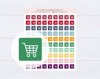 Shopping Cart Icon Planner Stickers