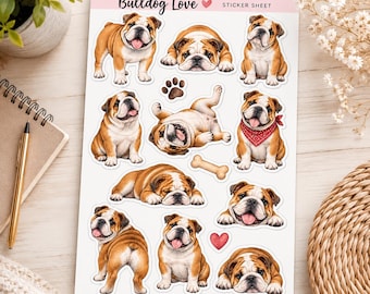 Pegatinas de bulldog inglés - 14 pegatinas