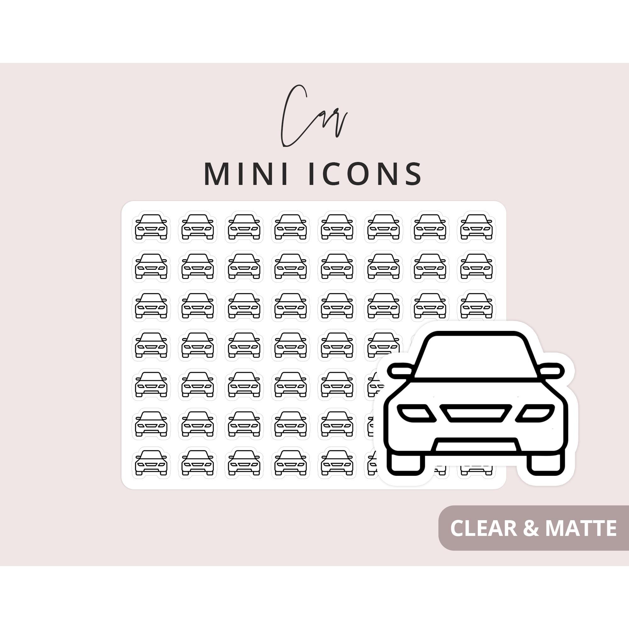 Car Sticker - Mini Icon Stickers, Planner Icon Stickers, Minimal ...