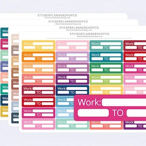 Plannerstickers werkschemalabel: 32 stickers afbeelding 1