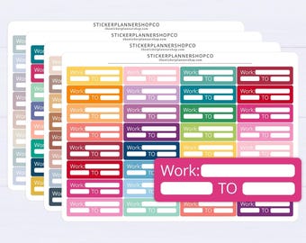 Pegatinas para planificador de horarios de trabajo - 32 pegatinas