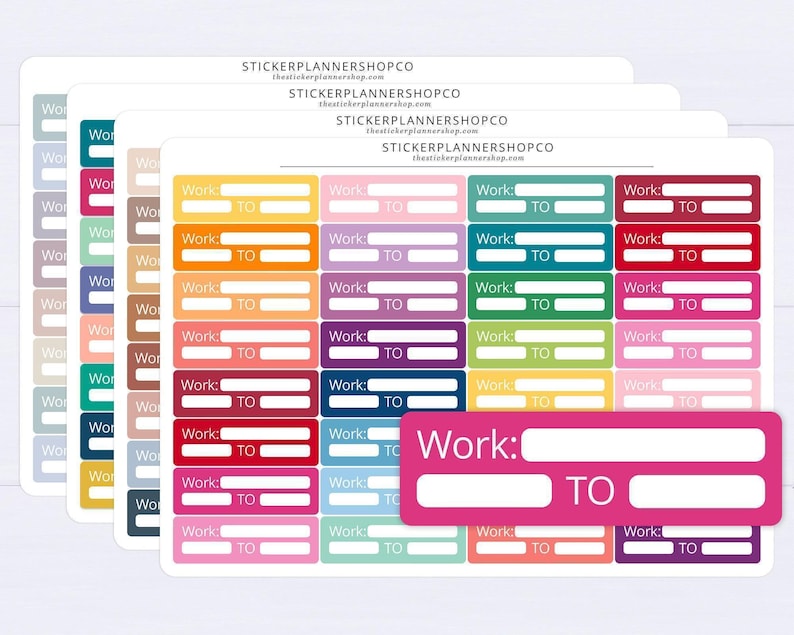 Plannerstickers werkschemalabel: 32 stickers afbeelding 1