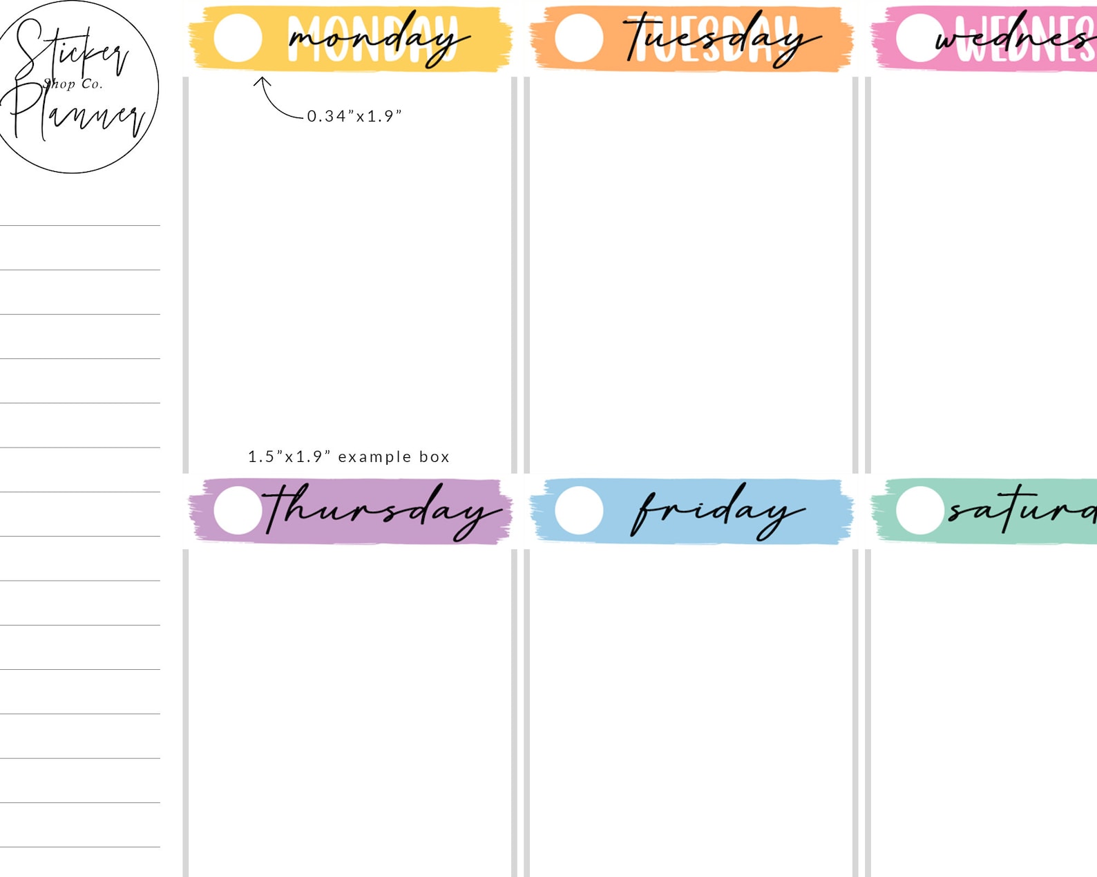 Daily Header Stickers - Days of the Week Header Stickers - Etsy