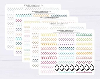 Hydrate Water Tracker Planner Stickers - tracking water stickers - water track sticker - Erin Condren Planner Stickers