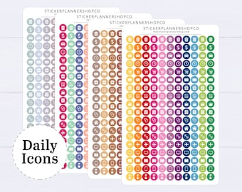 Functional Daily Dot Icon Stickers - 198 Stickers