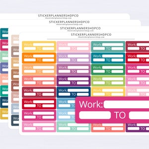 Work Schedule Label Planner Stickers - 32 Stickers