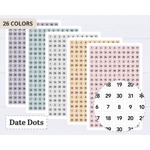Rounded Corner Date Dots - 180 Stickers - #V01