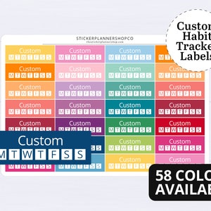 Custom Habit  planner sticker - 28 Stickers - I will print stickers of any word that you choose - 1 word per sheet