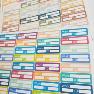 Work Schedule Label Planner Stickers