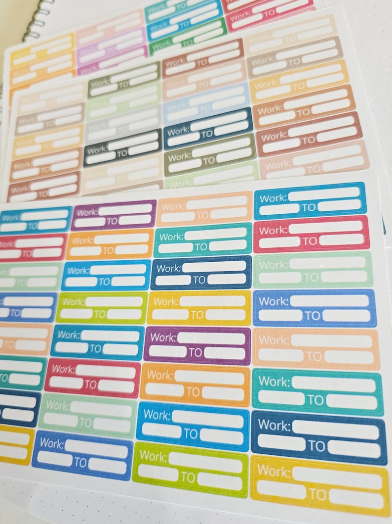 Work Schedule Label Planner Stickers